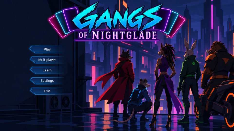 Gangs of Nightglade main menu